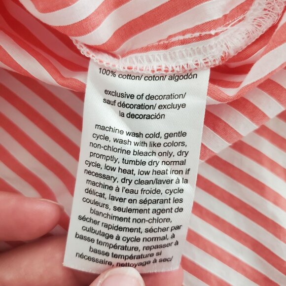 Tommy Hilfiger Womens Red White Striped Popover Blouse Size M Collared Nautical - Picture 4 of 8